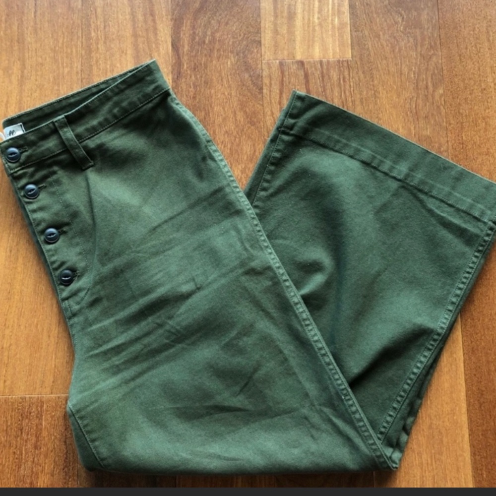 Madewell Emmett stretch cotton wide leg pant. 31